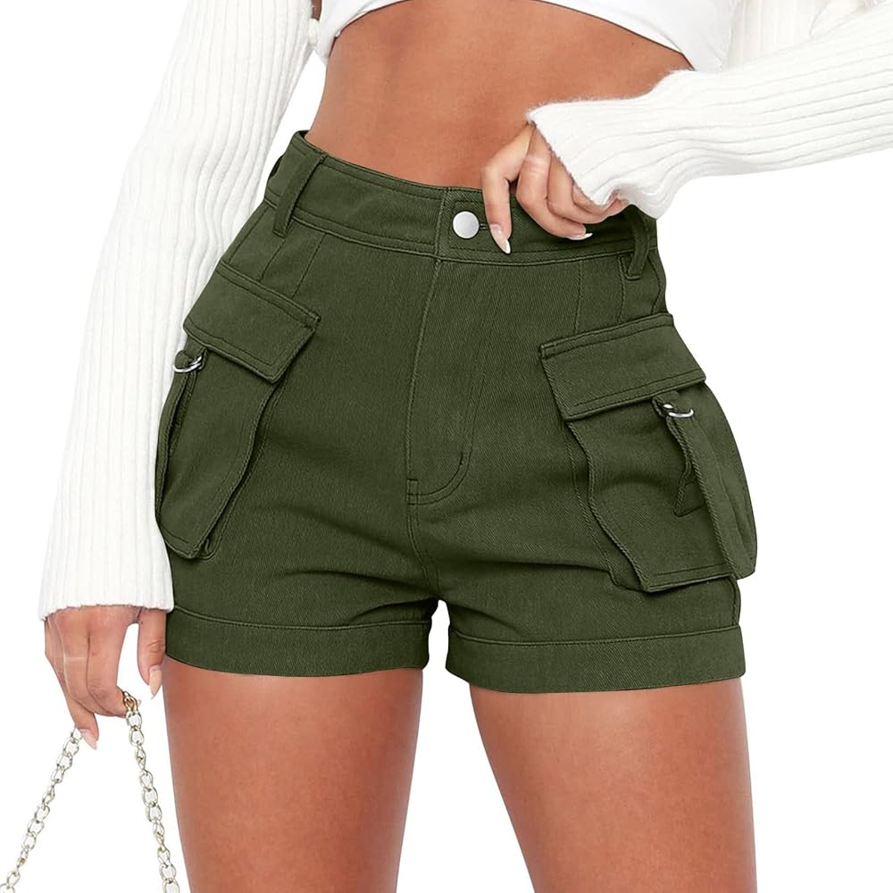 Amazon.com: JOAU Women Cargo Shorts High Waist Pockets